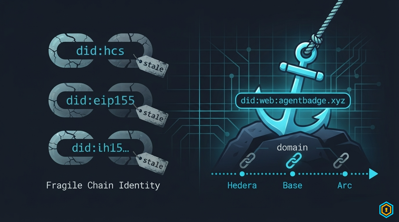 did:web anchor vs stale chain DIDs