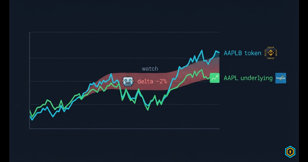 Tracking the Delta: How an AI Agent Watches Tokenized Stocks Drift From Their Underlyings