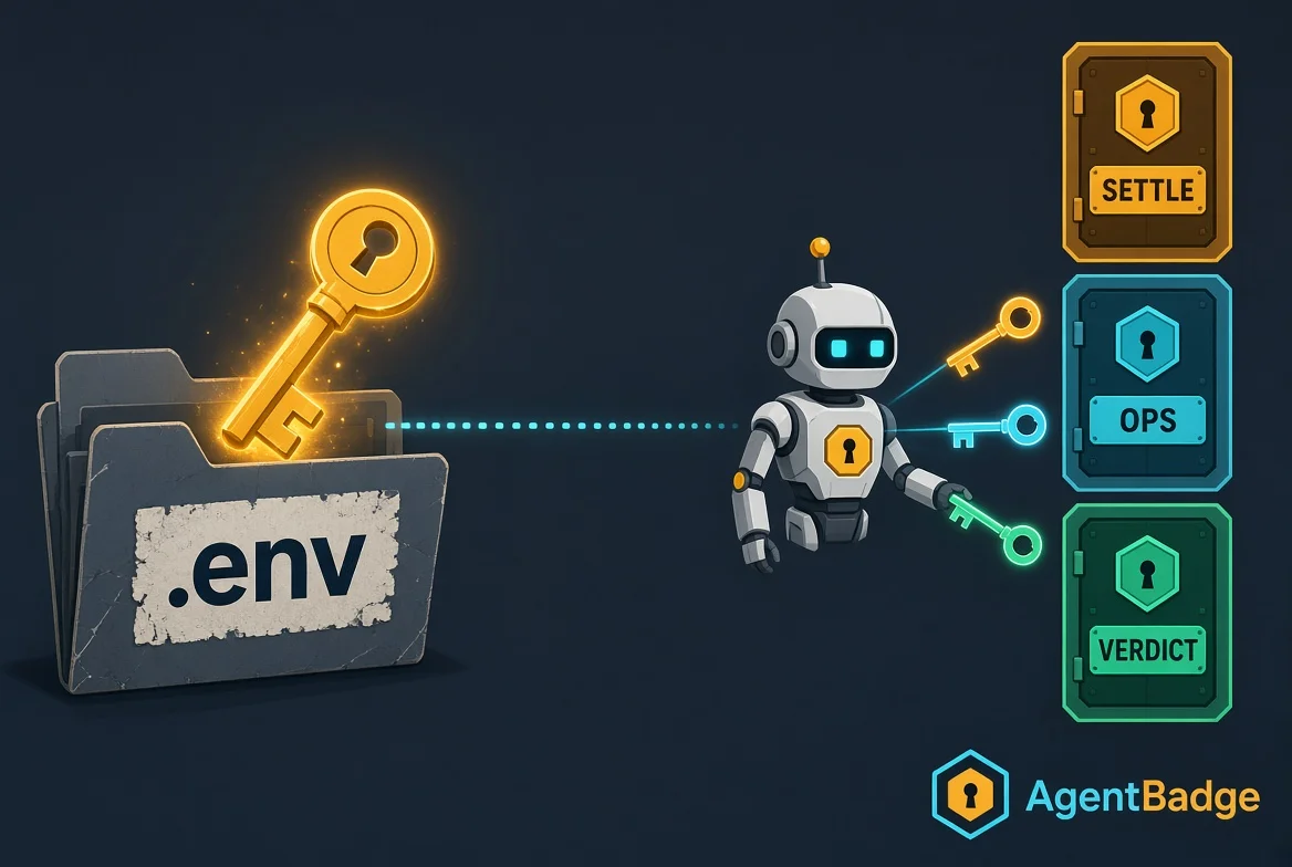 Three bounded keys replace one god-key: money, ops, verdict